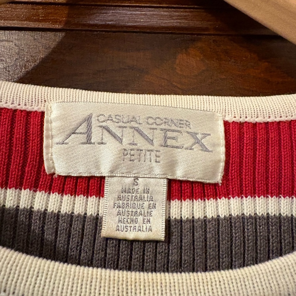 Red and Grey Striped Ribbed Sweater - Picture 3 of 3